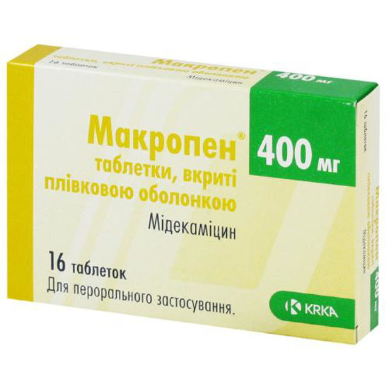 Макропен таблетки 400 мг №16.